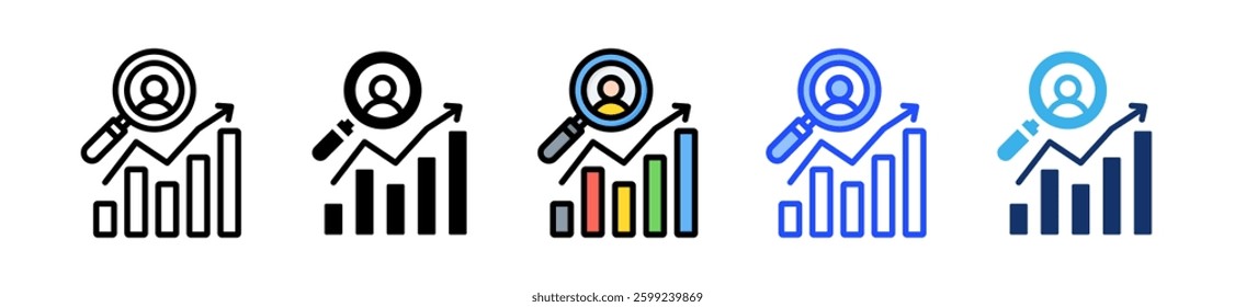Market Research Icon Set With Multiple Style Collection