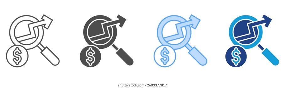 Market Research Icon Set Multiple Style Collection
