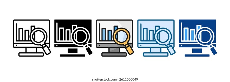 Market Research Icon Set Multiple Style Collection