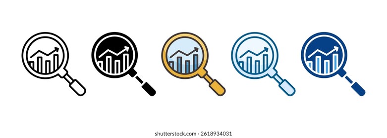 Conjunto de iconos de investigación de mercado Colección de estilos múltiples