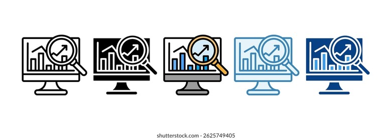Conjunto de iconos de investigación de mercado Colección de estilos múltiples