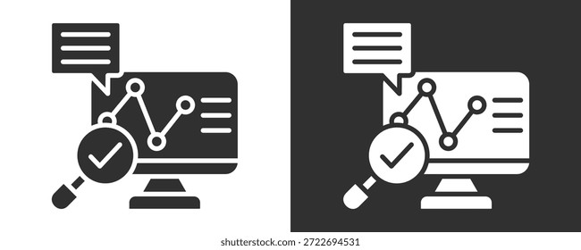 Colección De Vector Del Conjunto Del Icono De La Investigación De Mercado Aislada En Blanco Y Negro
