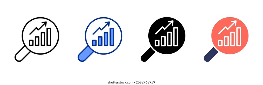 Market Research icon sheet multiple style collection