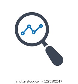 Market Research Icon - Vector, Analysis Icon in flat style isolated on white background. Data analysis symbol. Market Research sign. Simple abstract marketing analysis icon. Vector illustration.