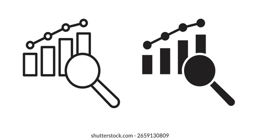 Marktforschung Icon Vektor bearbeitbar. schwarzer Vektorsatz