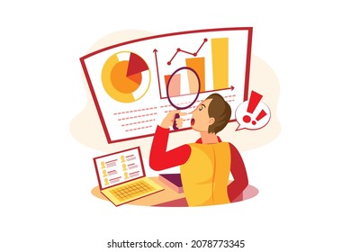 Market Research Illustration concept. Flat illustration isolated on white background.