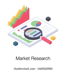 Market research isometric icon vector
