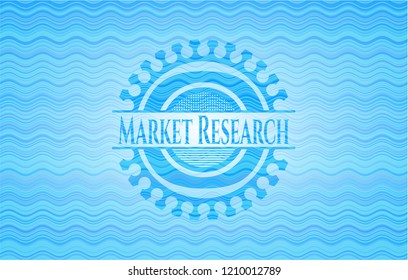 Market Research light blue water emblem.