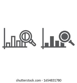 Market Research Line And Glyph Icon, Business And Strategy, Graph Sign, Vector Graphics, A Linear Pattern On A White Background, Eps 10