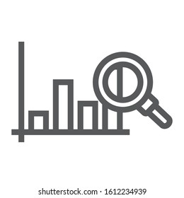 Market Research Line Icon, Business And Strategy, Graph Sign, Vector Graphics, A Linear Pattern On A White Background, Eps 10