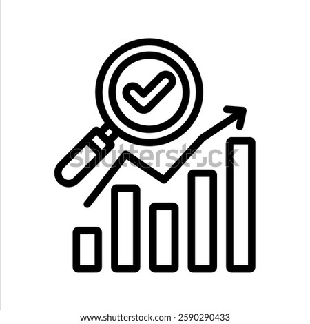 Market Research Line Vector Illustration On White Background.