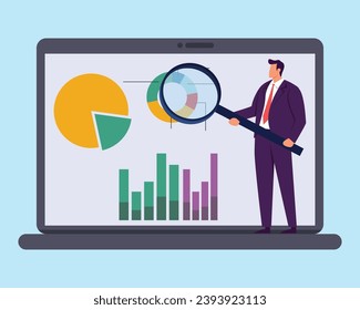 Market research, marketing or advertising survey to launch product, competitors research or social media report marketing report concept