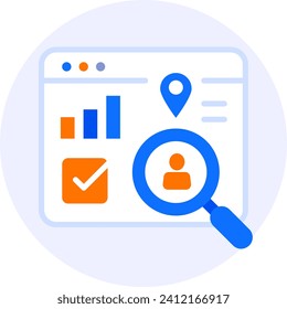 market research modern icon clipart illustration