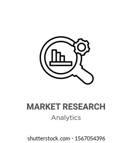 Market research outline vector icon. Thin line black market research icon, flat vector simple element illustration from editable analytics concept isolated on white background