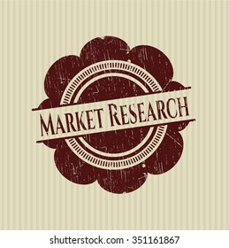 Market Research rubber seal with grunge texture