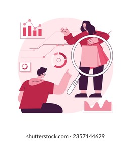 Market research studies abstract concept vector illustration. Explore new market segment, product testing, customers needs research, brand management studies, paid focus group abstract metaphor.