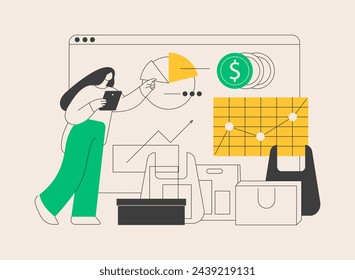 Market research studies abstract concept vector illustration. Explore new market segment, product testing, customers needs research, brand management studies, paid focus group abstract metaphor.