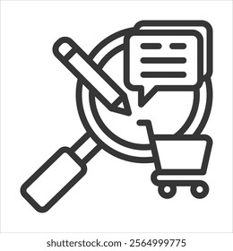 Market Research Surveys Outline Icon Vector Illustration