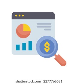 Market research vector flat Icon Design illustration. SEO Development And Marketing Symbol on White background EPS 10 File