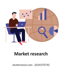 Investigación de mercado :Icono de Vector que puede modificarse o editarse fácilmente

