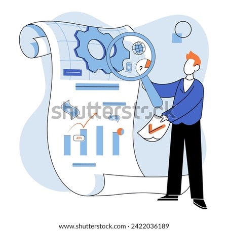Market research. Vector illustration. The market research concept emphasizes importance customer support and satisfaction Technology has revolutionized data collection and analysis in market research
