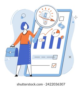 Market research. Vector illustration. Statistical analysis is crucial for drawing meaningful insights from market research data The success marketing efforts relies on thorough market research
