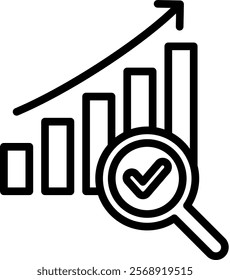 Market Research Vector Lineal Icon On White Background.