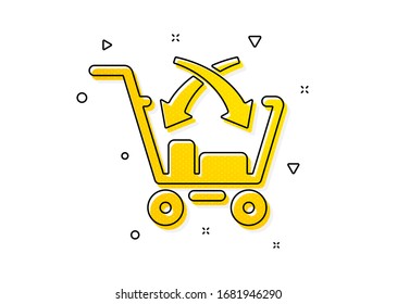 Market retail sign. Cross sell icon. Yellow circles pattern. Classic cross sell icon. Geometric elements. Vector