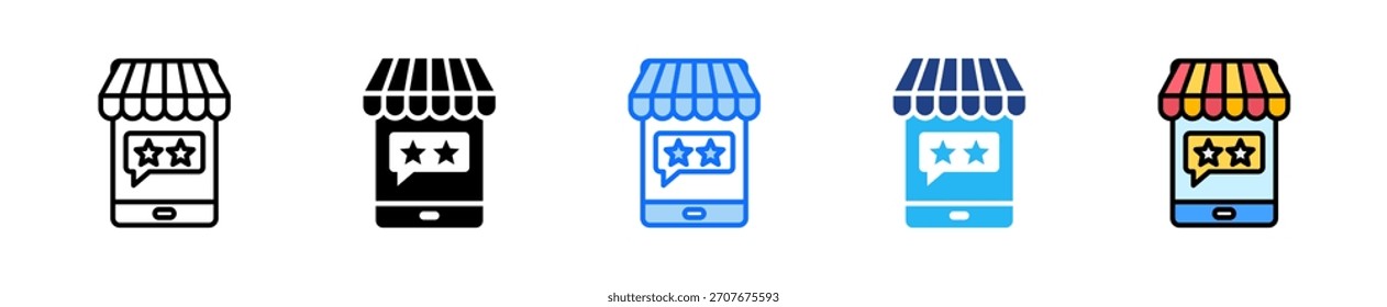 Market Review Icon Set Multiple Style Collection
