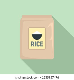 Market rice pack icon. Flat illustration of market rice pack vector icon for web design