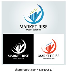 Market Rise Logo Design Template Market Stock Vector (Royalty Free ...