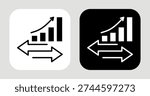 Market Rivalry Icon In Black and White Glyph Style