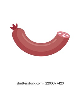 Market sausage icon. Flat illustration of market sausage vector icon isolated on white background