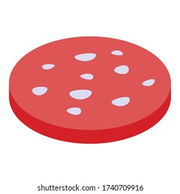 Market sausage slice icon. Isometric of market sausage slice vector icon for web design isolated on white background