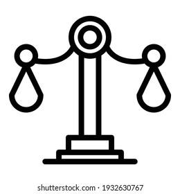 Icono de escala de mercado. Icono de vector de escala de mercado de esquema para diseño web aislado en fondo blanco