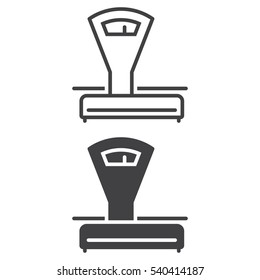 Market scales line icon, outline and filled vector sign, linear and full pictogram isolated on white. Symbol, logo illustration