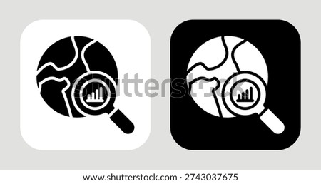Market Scope Icon In Black and White Glyph Style