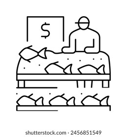 market seafood line icon vector. market seafood sign. isolated contour symbol black illustration