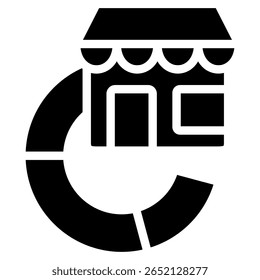 Elemento De Ícone De Segmento De Mercado Para Design