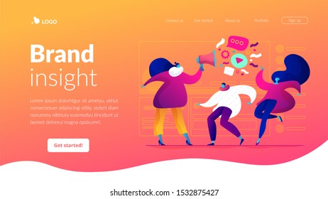 Market segmentation and adverts, target market and customer concept. Website homepage interface UI template. Landing web page with infographic concept hero header image.