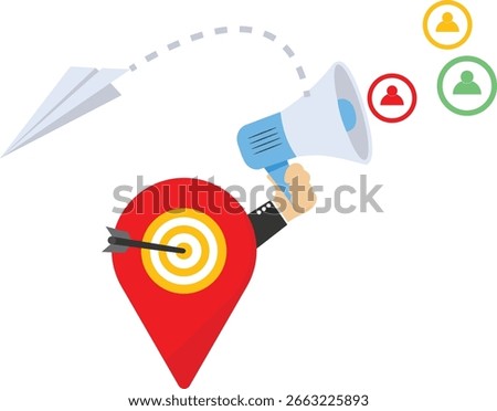 Market segmentation concept, advertising, target market, target group, target customers, audience outreach concept. Customer engagement campaign, accurate promo, advertising business.

