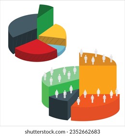 Market segmentation. dividing market into subsets or audiences. Audience segmentation concept. Dividing your target audience. Isometric illustration on white background. Market Segmentation . 2358