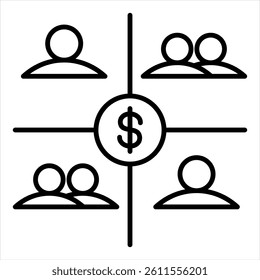 Market Segmentation Line Icon Vector Illustration