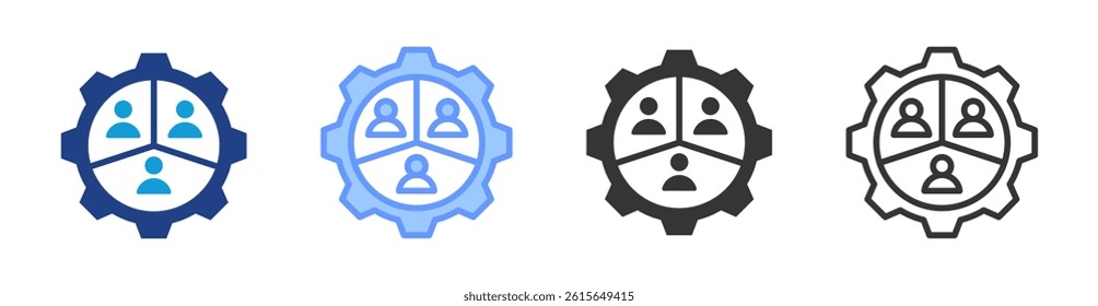Market Segmentation Management icon set multiple style collection