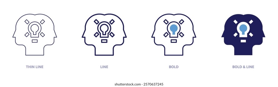 Market segmentation strategy icon in 4 different styles. Thin Line, Line, Bold, and Bold Line. Duotone style. Editable stroke.