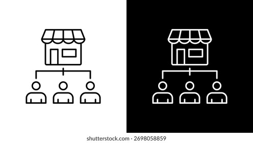 Marktsegmentierung weißes Symbolsatz-Design