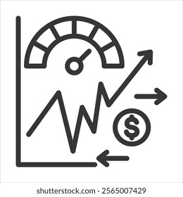 Market Sentiment Outline Icon Vector Illustration