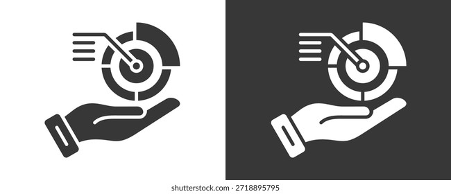 Market Share Analysis Icon Set Vector Collection Isolated In Black And White