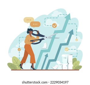 Market share gain. Business progress and expansion. Idea of company promotion for a new marketplace. Finance increase and business success. Flat vector illustration