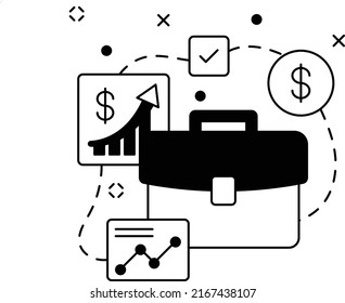 Market Share Growth Concept, Increasing Dividend Payout Ratio Vector Icon Design, Business Corporation Symbol, Joint Partnerships Sign, Sales And Marketing Management Stock Illustration